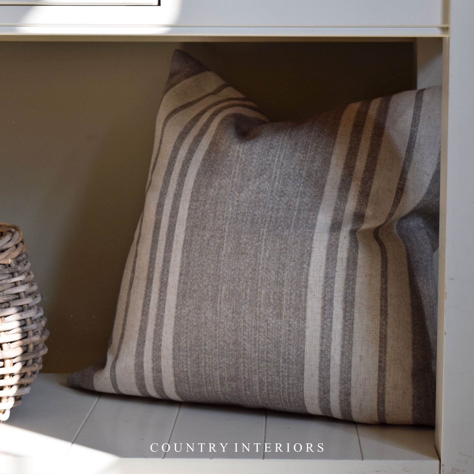 Soft Green Stripe Cushion