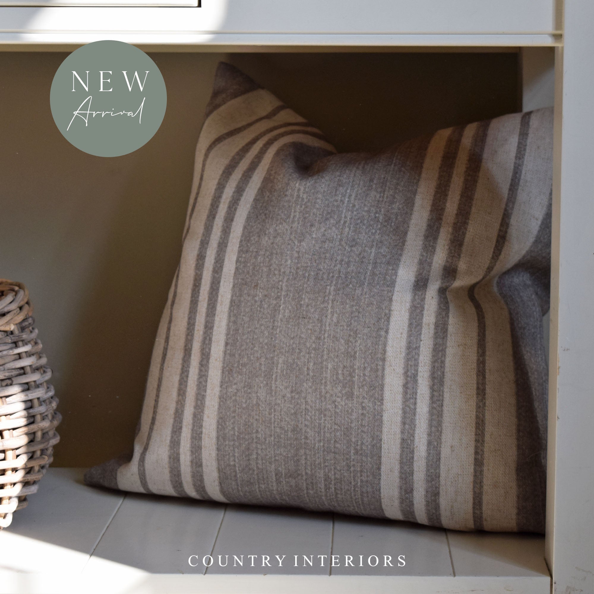 Soft Green Stripe Cushion