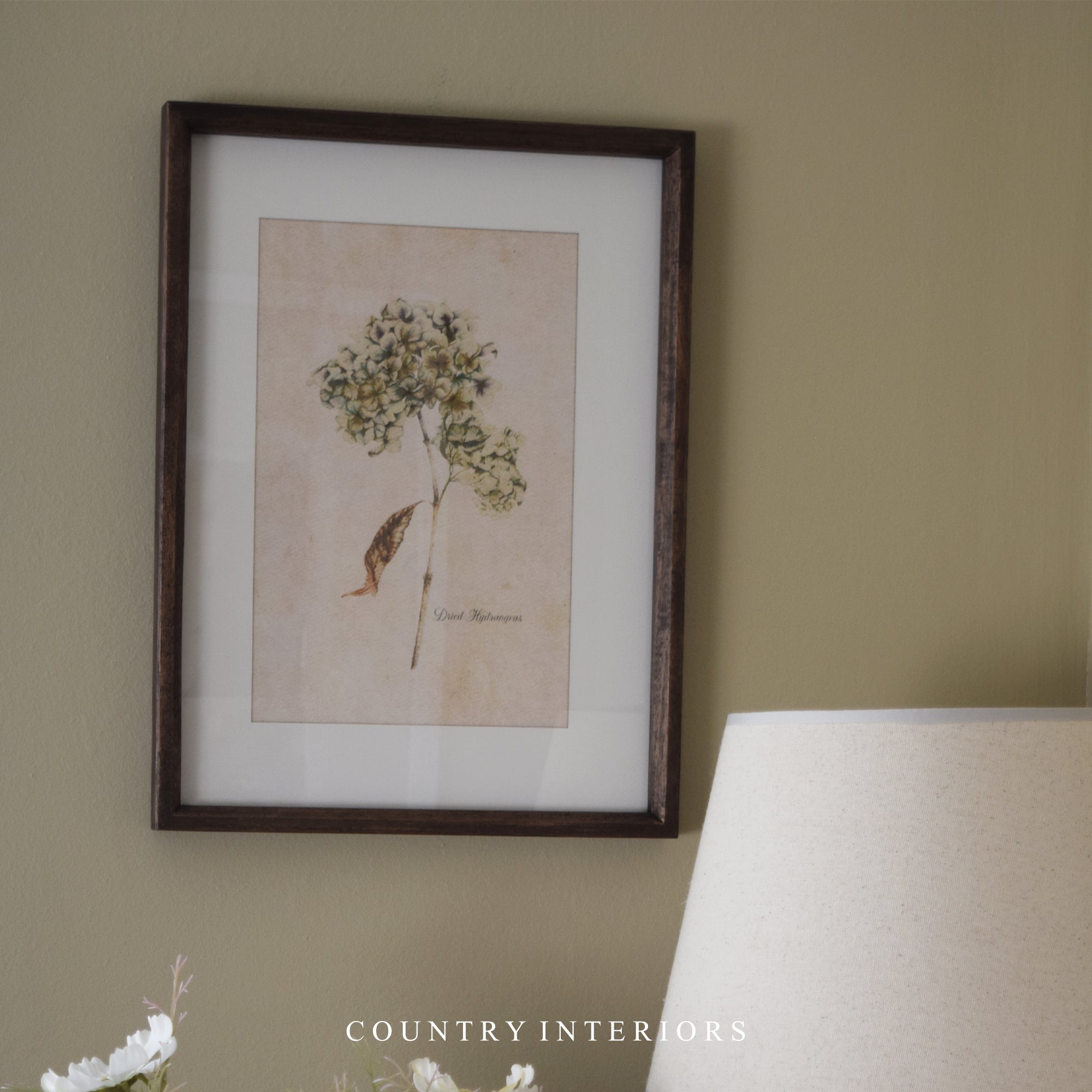 Hydrangea Wall Art with Wooden Frame - Two Designs