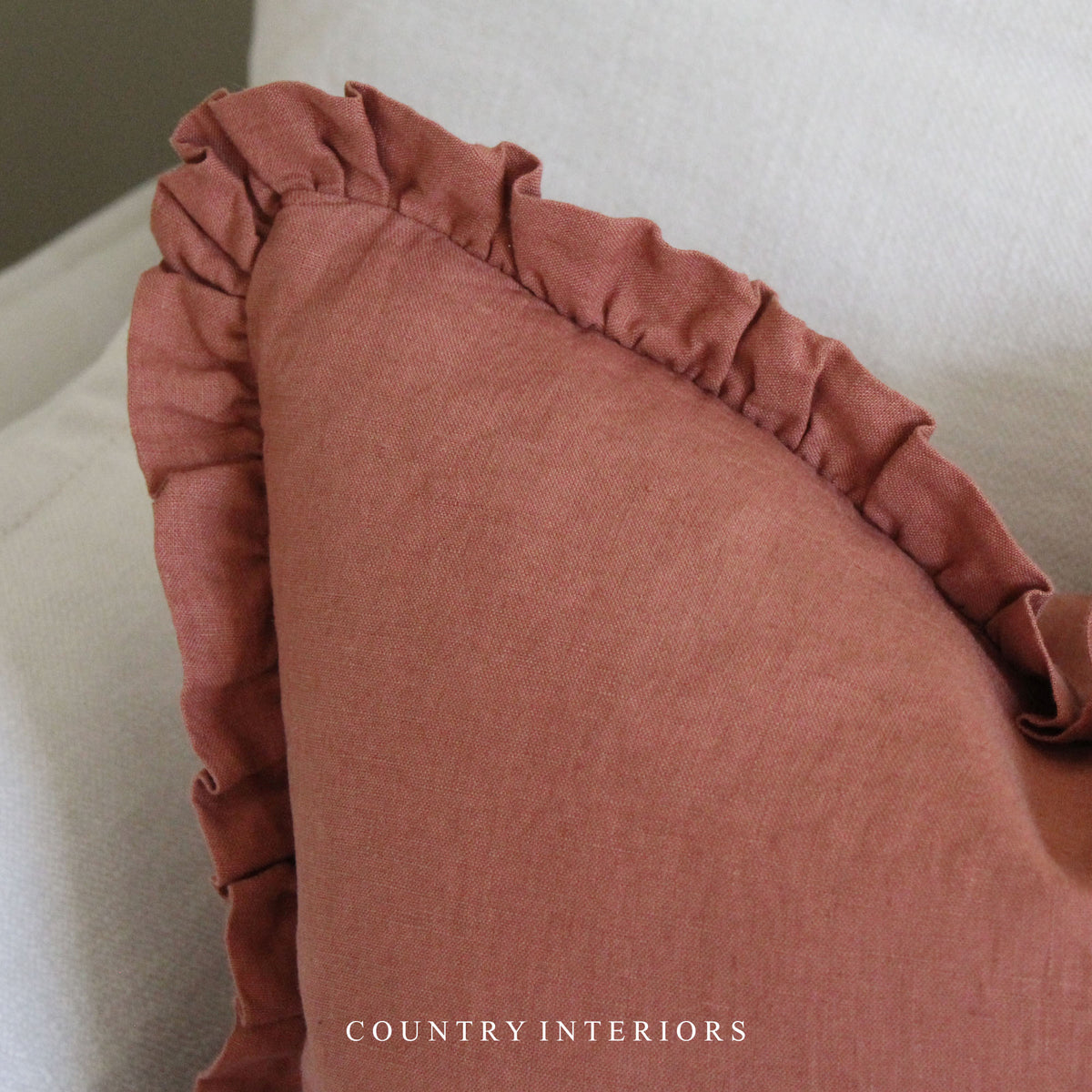 Copper Ruffle Cushion Feather Inner