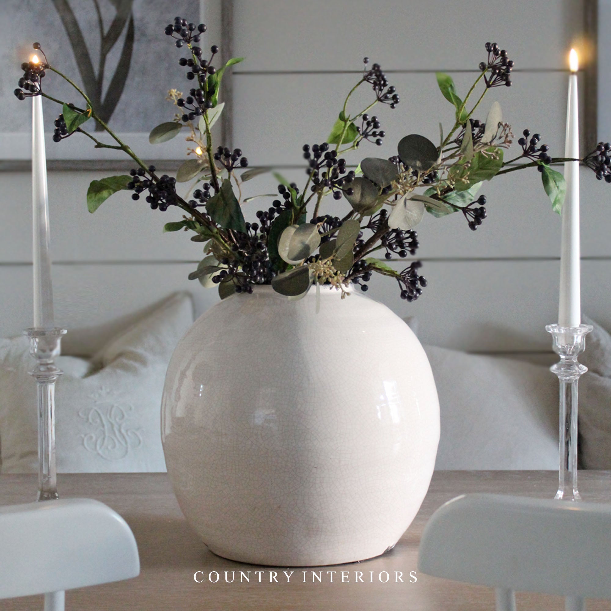 Blue Viburnum Berry Spray - 80cm