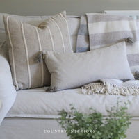 Herringbone Cushion in Taupe Feather Inner