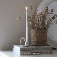 Stoneware Candle Holder - Milk White
