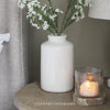 Stripe Glass Candle Holder with Wooden Base - Two Sizes