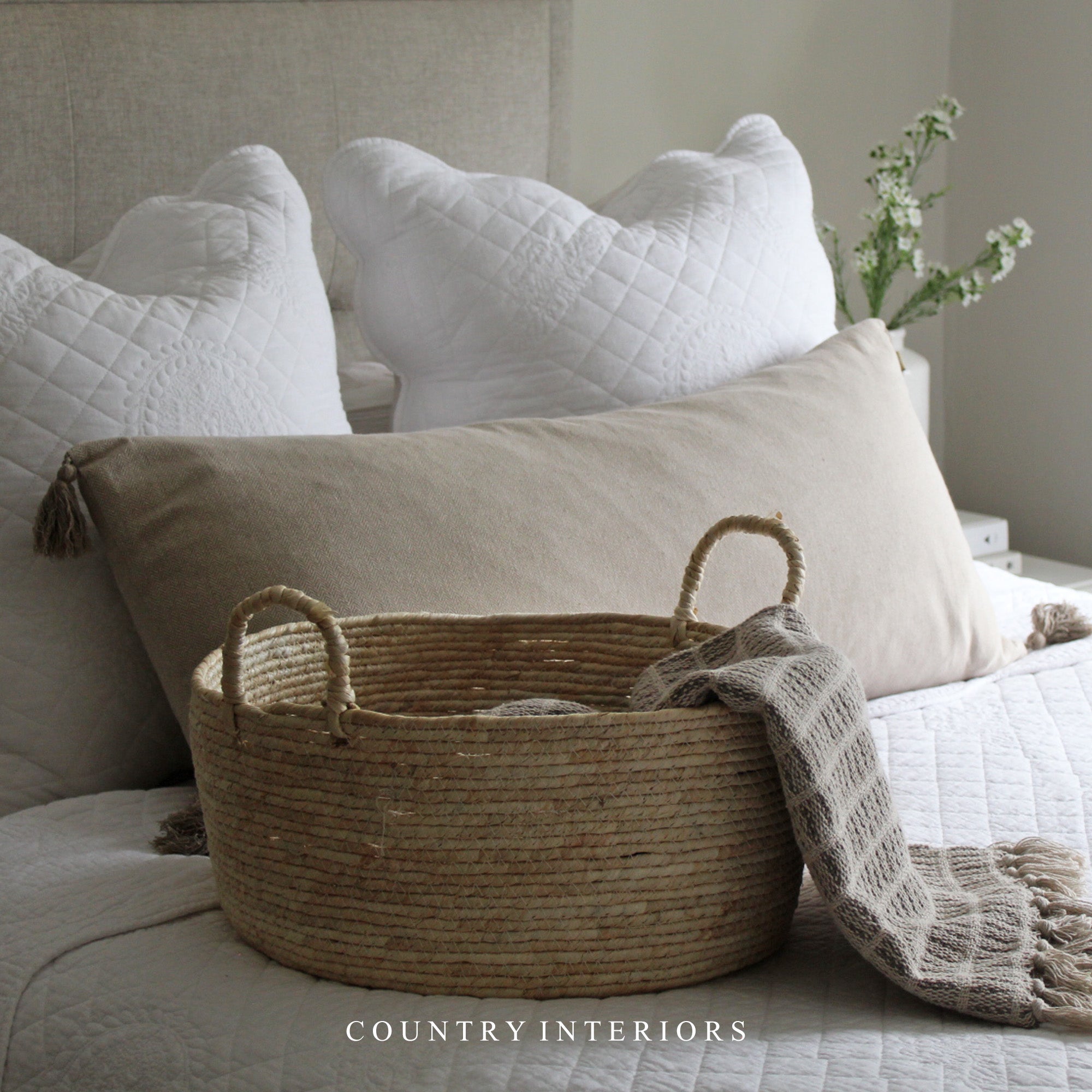 Herringbone Cushion in Taupe Feather Inner