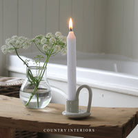 Stoneware Candle Holder - Milk White