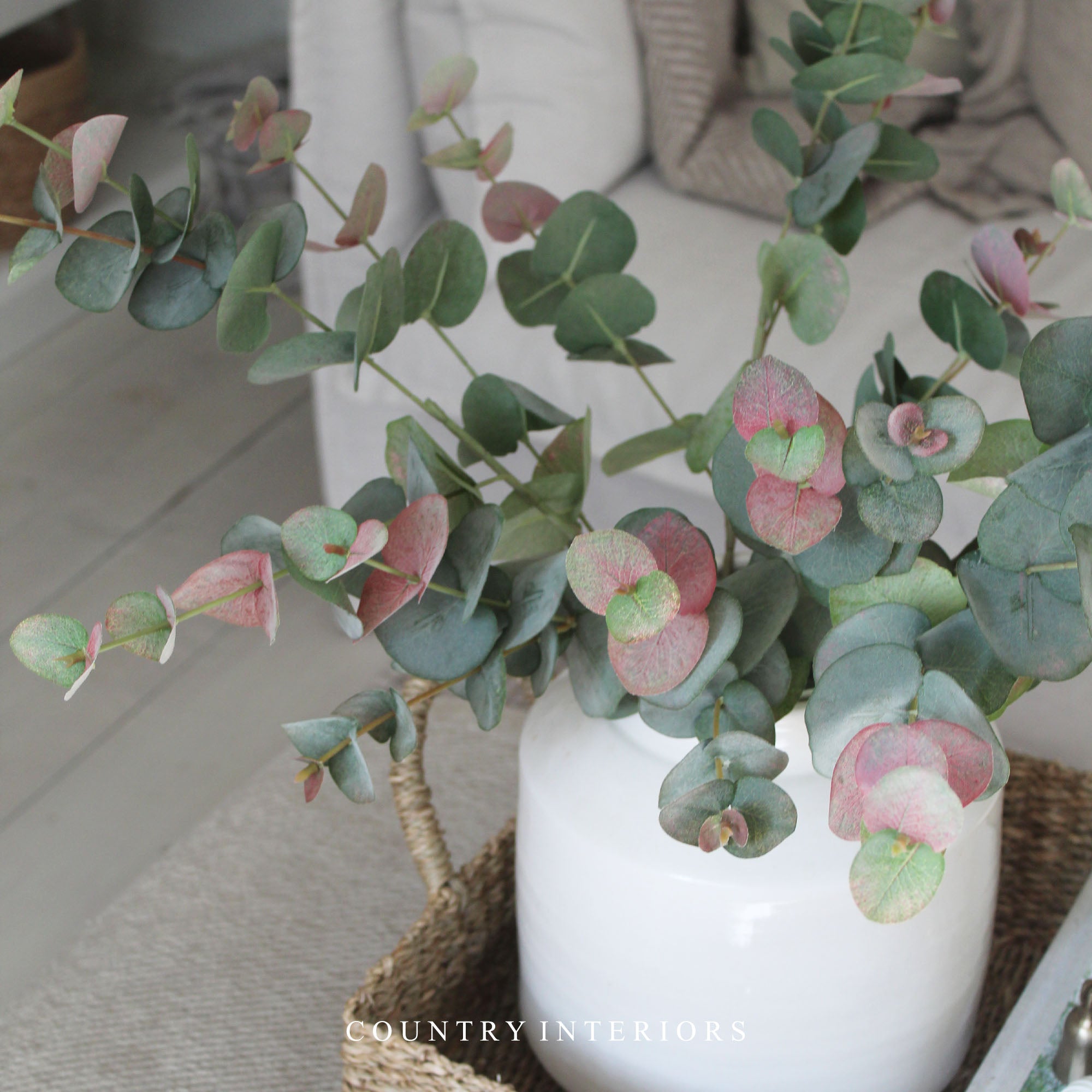 Natural Blush Eucalyptus Spray - 85cm