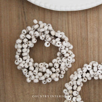 White Berry Napkin Rings - Set of Two
