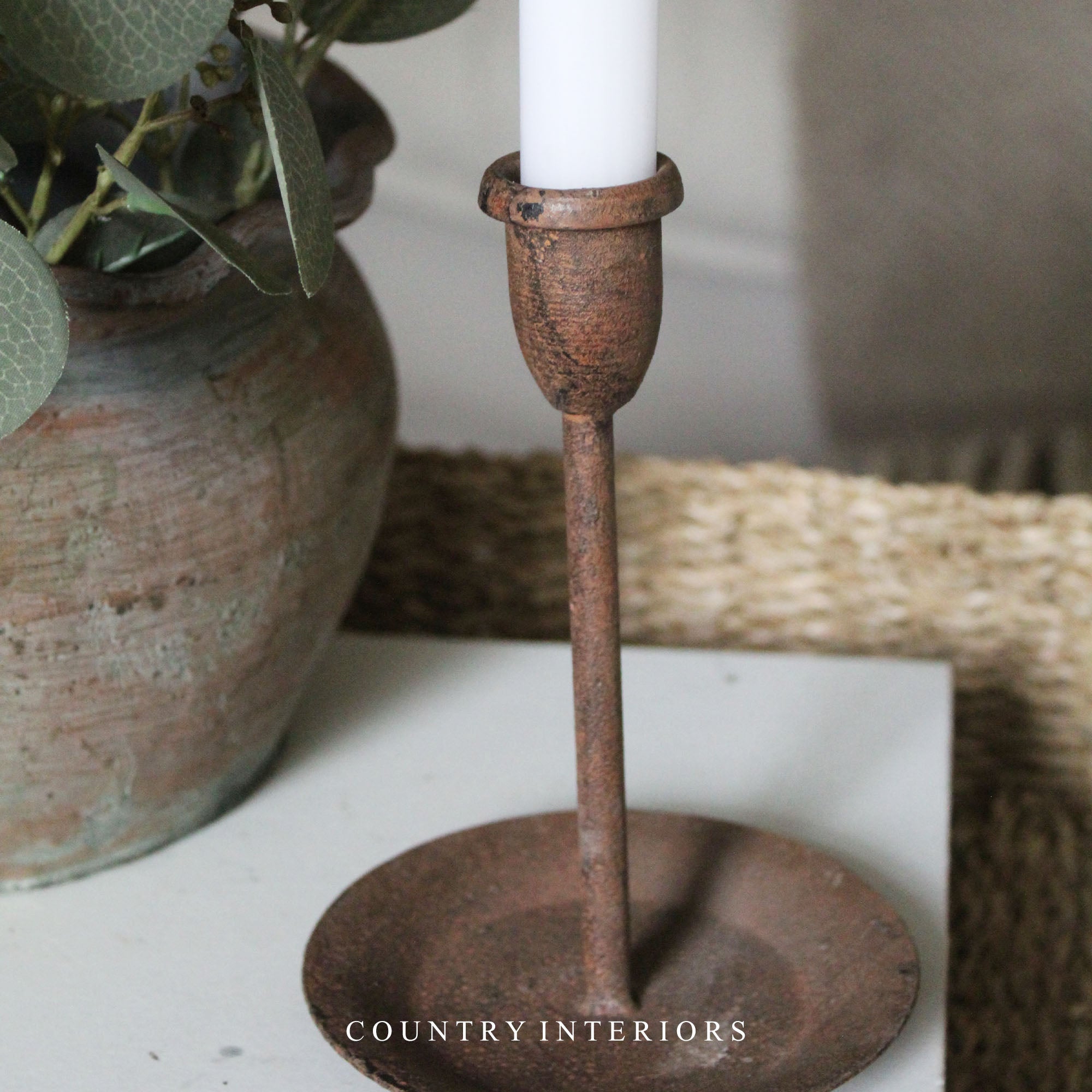 Vintage Rust Candle Holders - Two Sizes