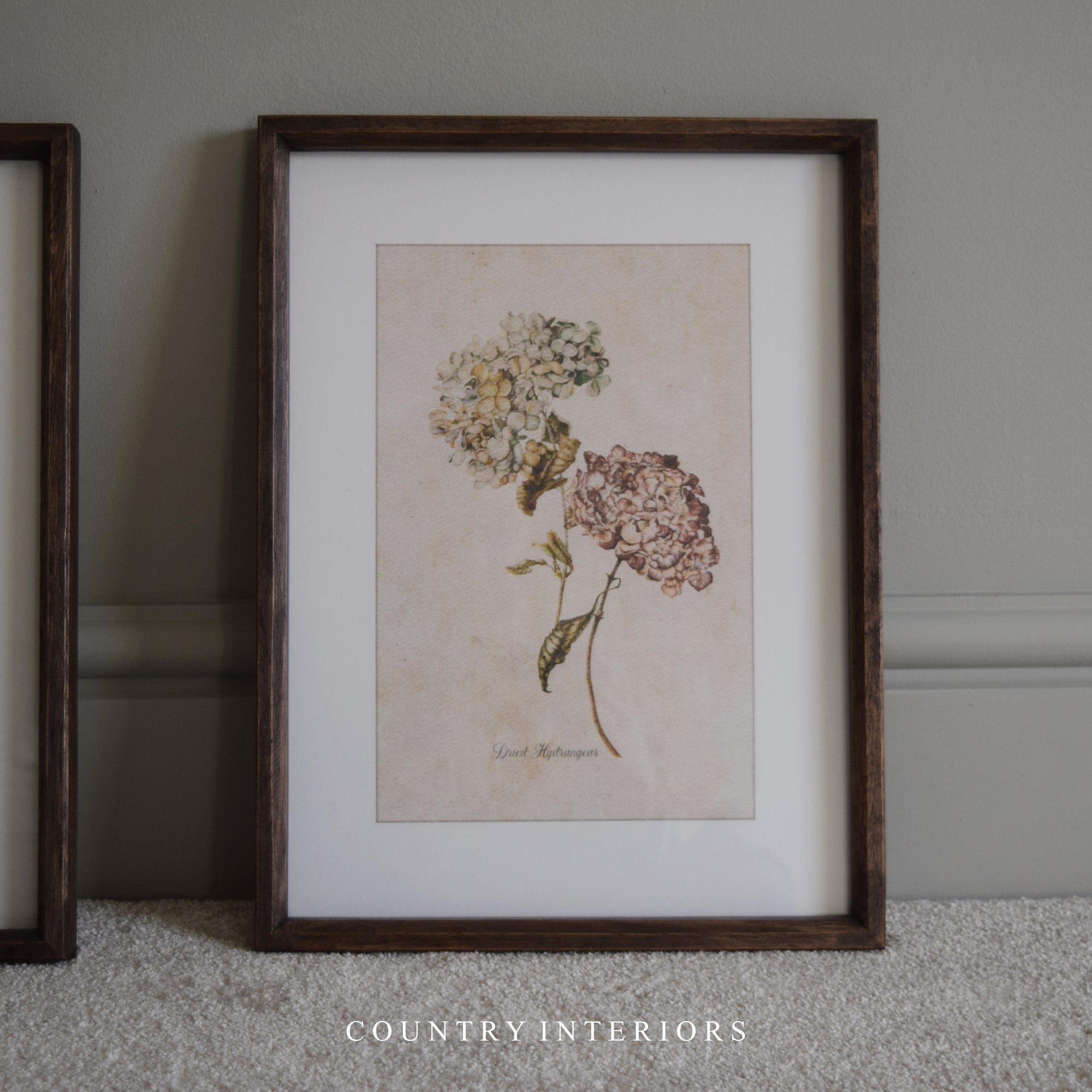 Hydrangea Wall Art with Wooden Frame - Two Designs
