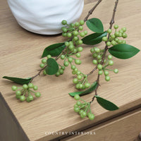 Tall Green Berry Spray - 69cm