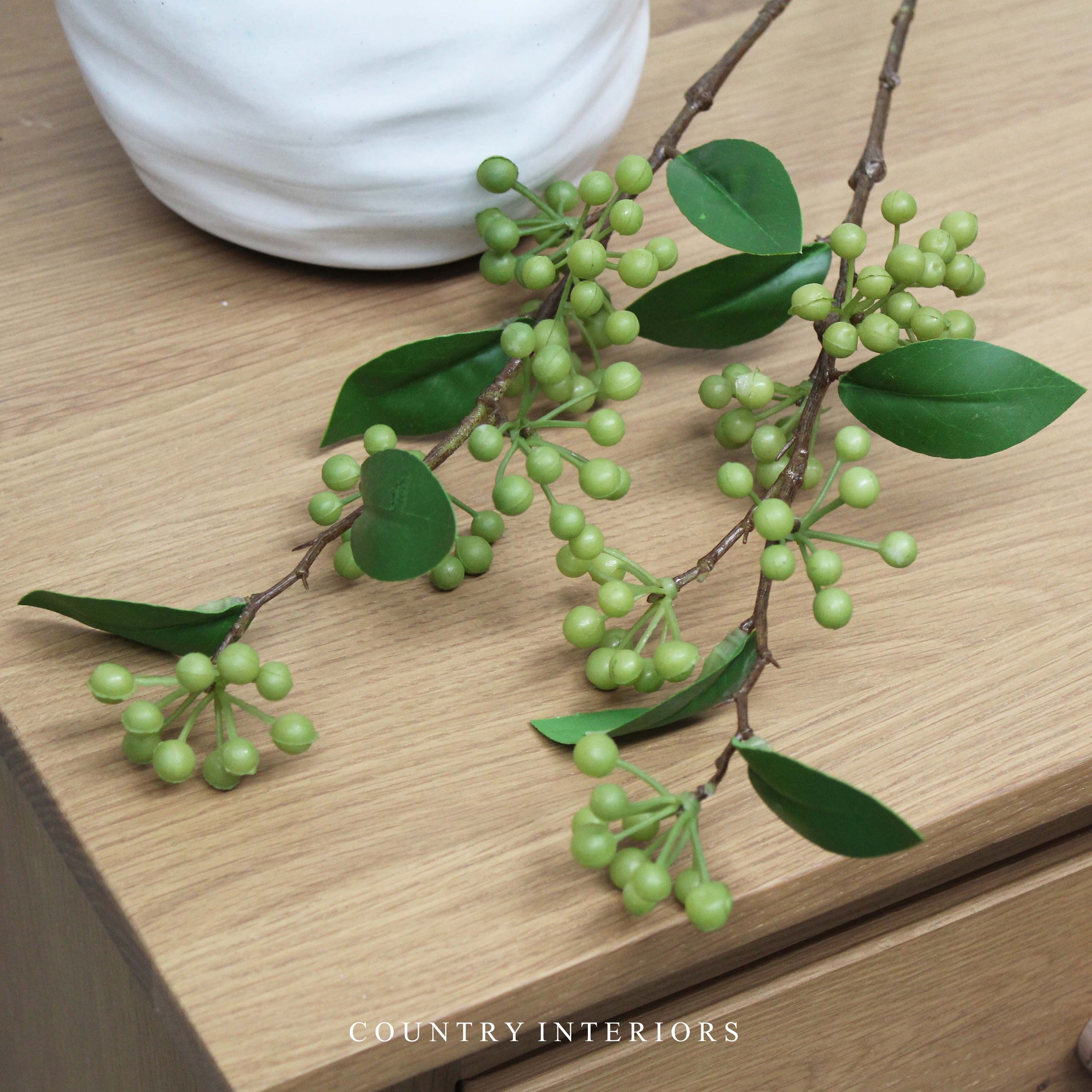 Tall Green Berry Spray - 69cm