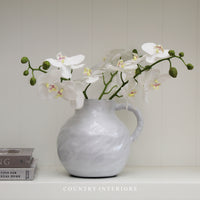 Faux White Orchid Stem - 58cm