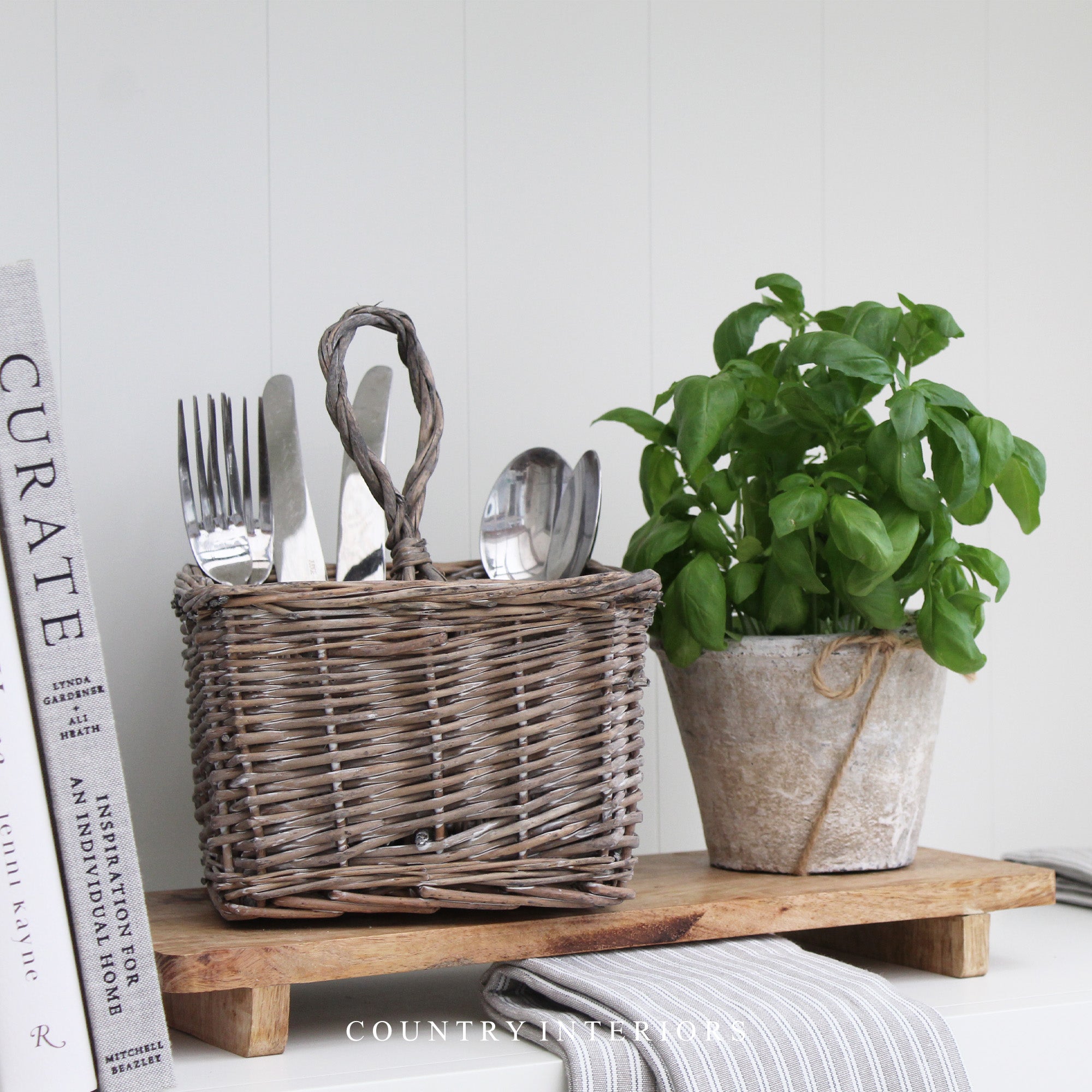 Wicker Cutlery Basket