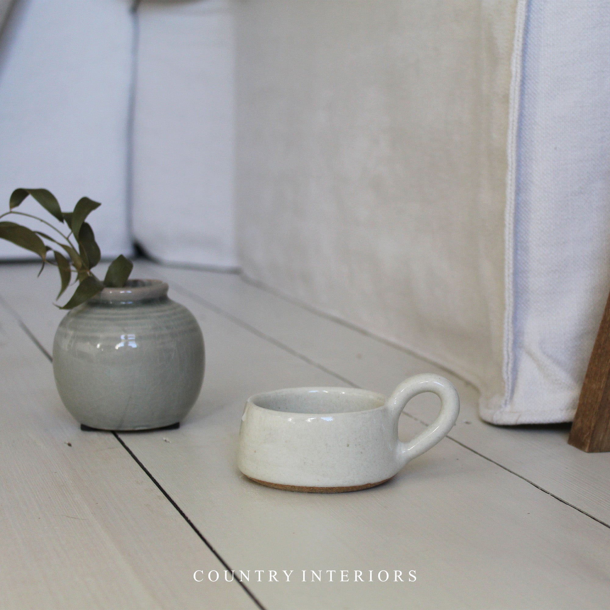 Stoneware Tealight Holder - Milk White