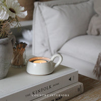 Stoneware Tealight Holder - Milk White