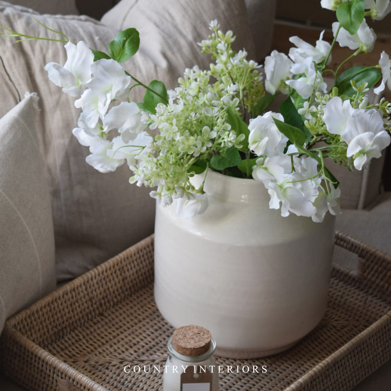 White Sweetpea Spray - 60cm