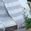 Pure Wool Throw in Camel & Grey Stripe - 130x180cm