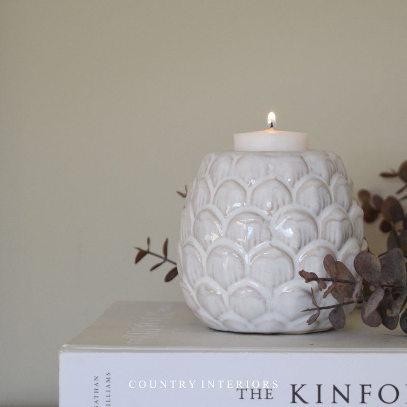 Ceramic Pinecone Tealight Holder