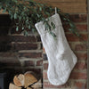 Cream Knitted Stocking with Pom Poms
