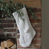Cream Knitted Stocking with Pom Poms