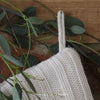 Cream Knitted Stocking with Pom Poms