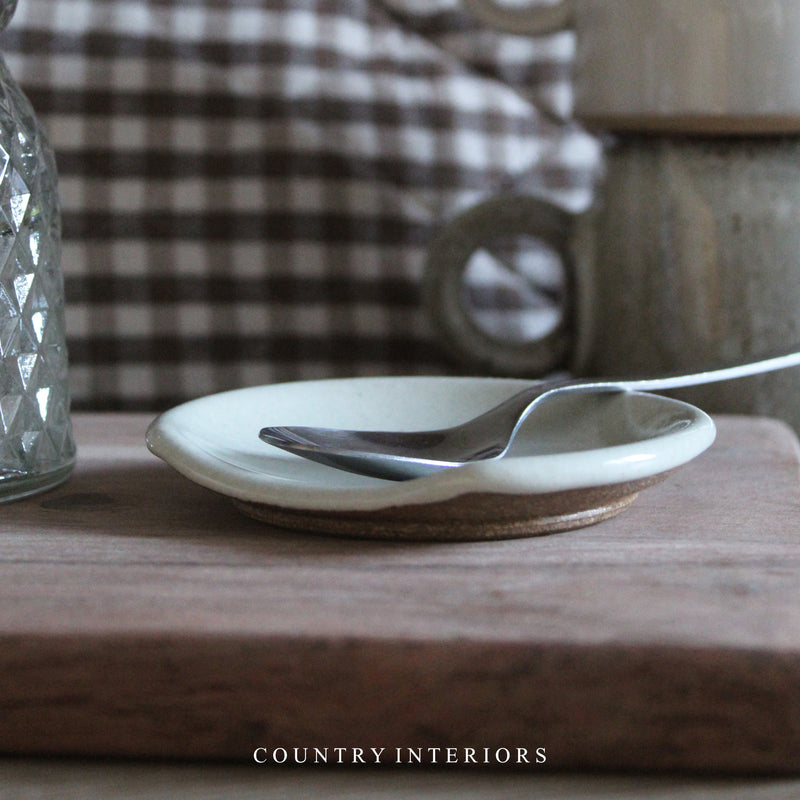 Stoneware Spoon Rest in Milk White