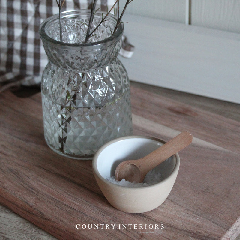 Stoneware Pinch Pot with Spoon