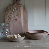 Acacia Wood Serving Bowl Set
