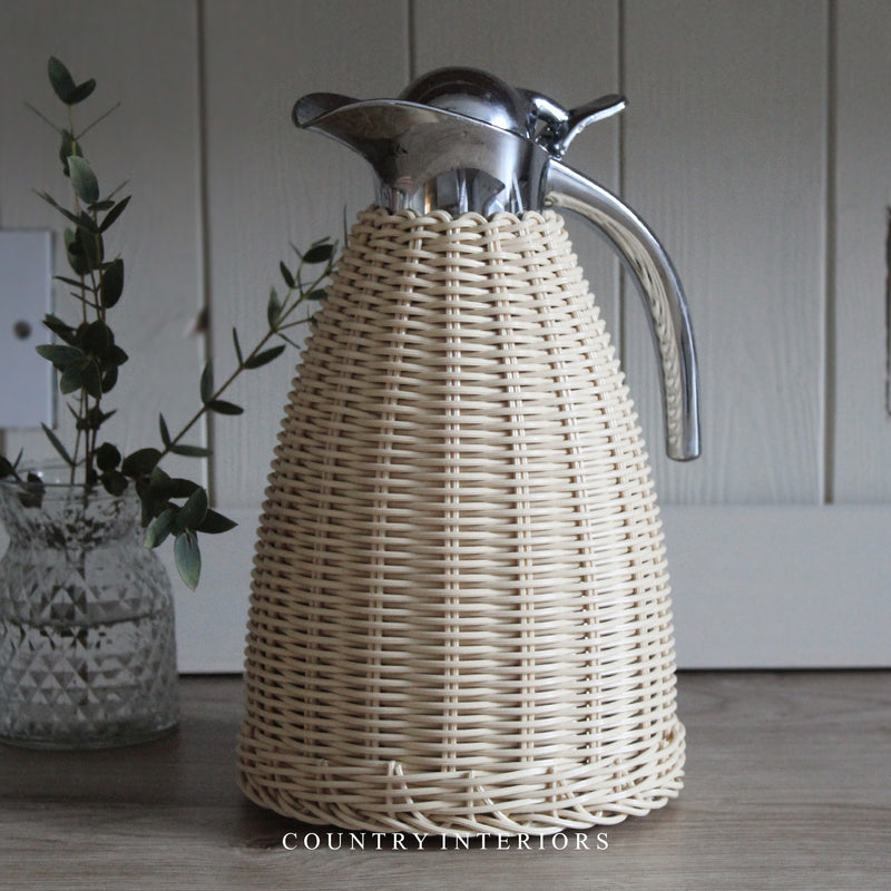 Poly Rattan Flask in Natural