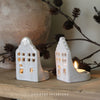 White Ceramic Tealight House - Two Designs
