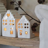 White Ceramic Tealight House - Two Designs