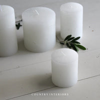 White Rustic Pillar Candle - Multiple Sizes