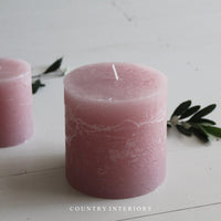 Pink Rustic Pillar Candle - Multiple Sizes