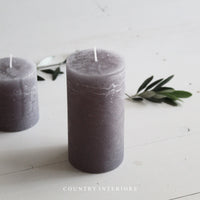 Grey Rustic Pillar Candle - Multiple Sizes