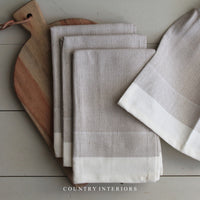 Herringbone Napkins in Taupe - Set of Four