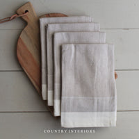 Herringbone Napkins in Taupe - Set of Four