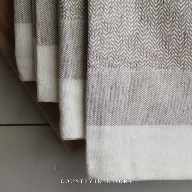 Herringbone Napkins in Taupe - Set of Four