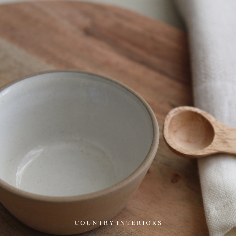 Stoneware Pinch Pot with Spoon