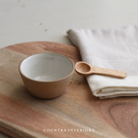 Stoneware Pinch Pot with Spoon