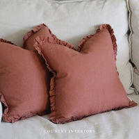 Copper Ruffle Cushion Feather Inner