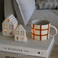 White Ceramic Tealight House - Two Designs