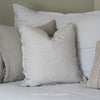 100% Linen Ruffle Cushion in Natural