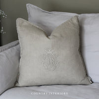 Crown Cushion in Ecru - 50x50cm