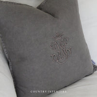 Crown Cushion in Grey - 50x50cm