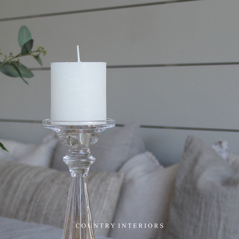 White Rustic Pillar Candle - Multiple Sizes