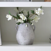 Faux Hellebore Spray in Warm White - 44cm