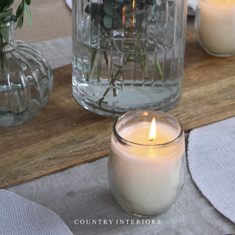 Hammered Glass Filled Votive