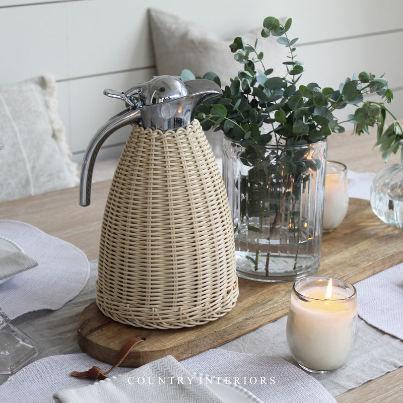 Poly Rattan Flask in Natural