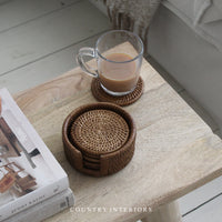 Six Piece Coaster Set & Holder - Various Colours